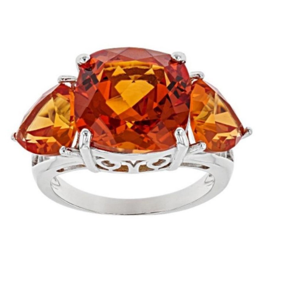 Padparadscha Sapphire Lab Created Sterling Silver